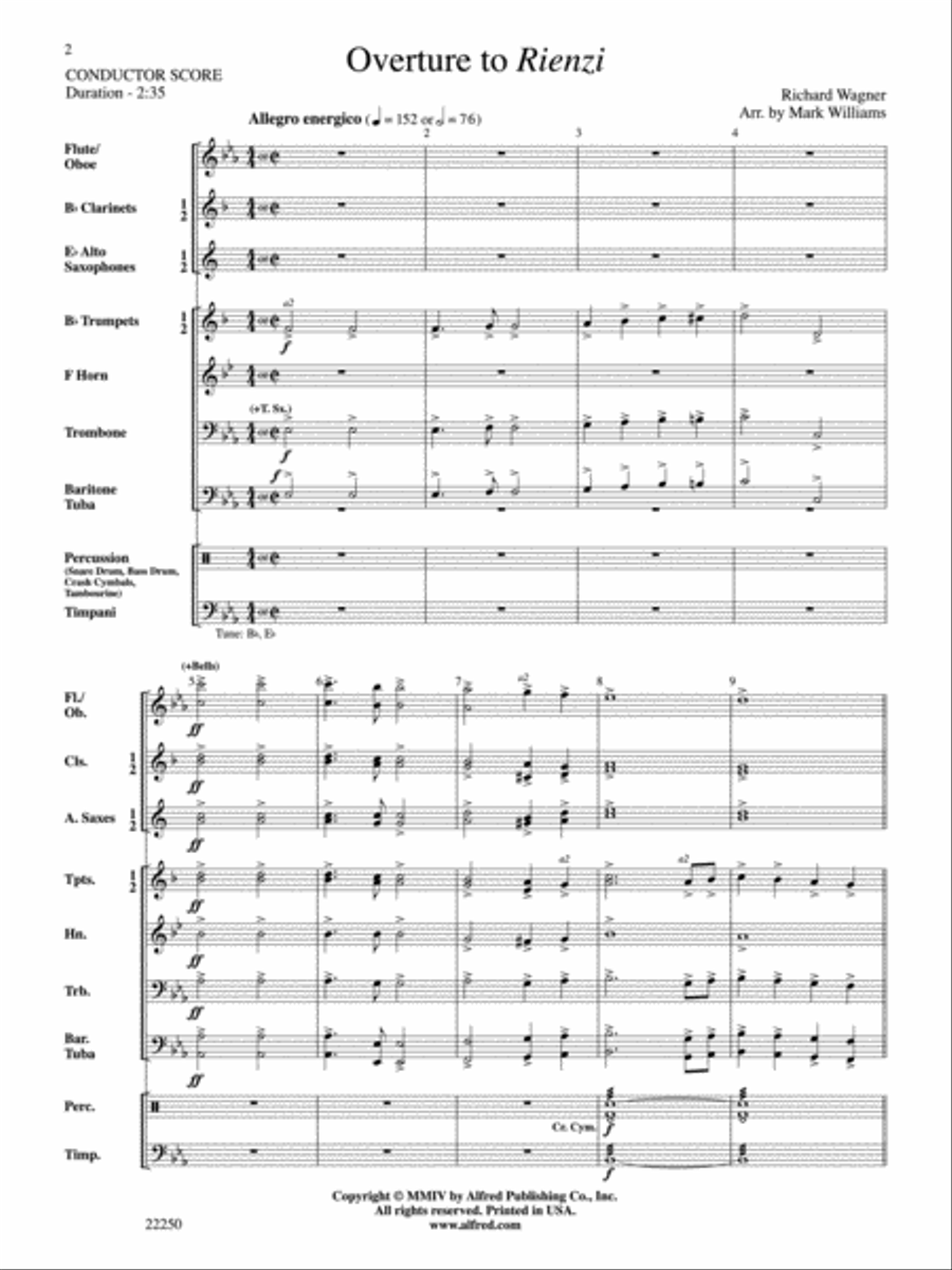 Overture to Rienzi Concert Band scores gallery preview page 2