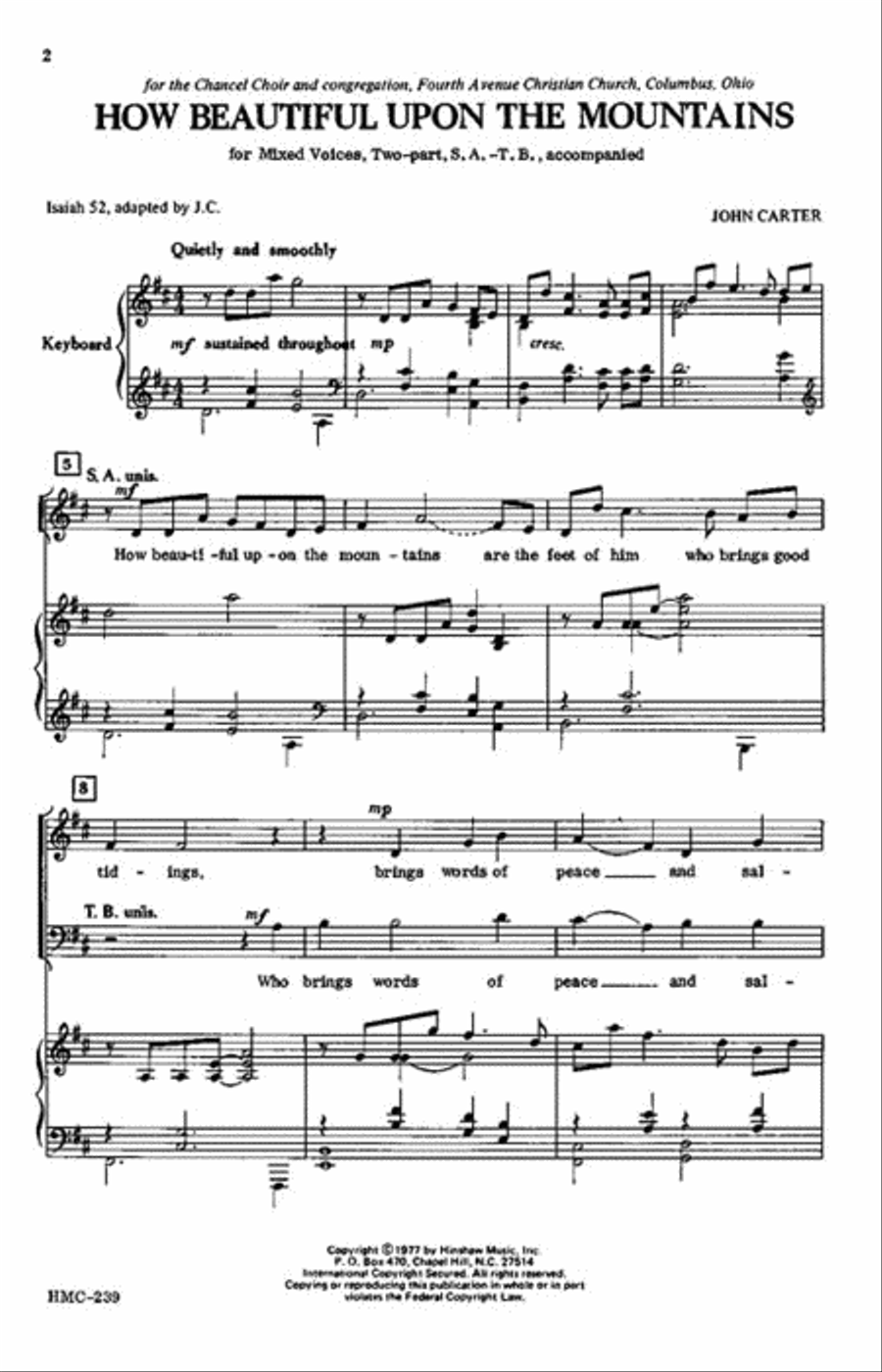 How Beautiful upon the Mountains Choir scores gallery preview page 2