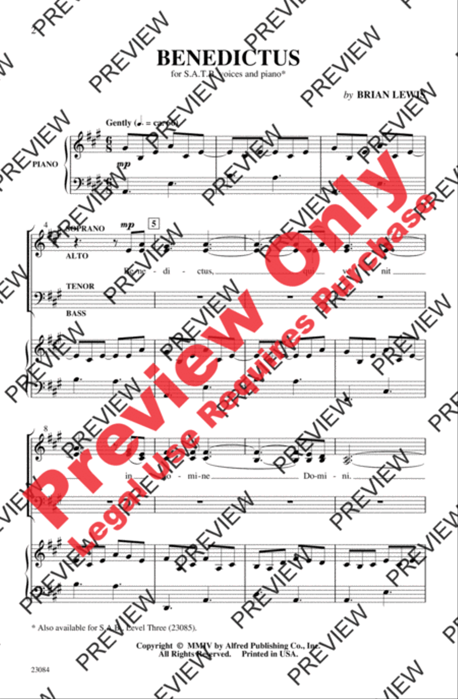 Benedictus Benedictus 4-Part scores gallery preview page 2