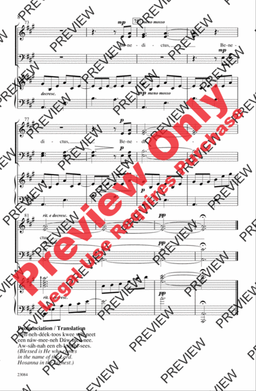 Benedictus Benedictus 4-Part scores gallery preview page 8