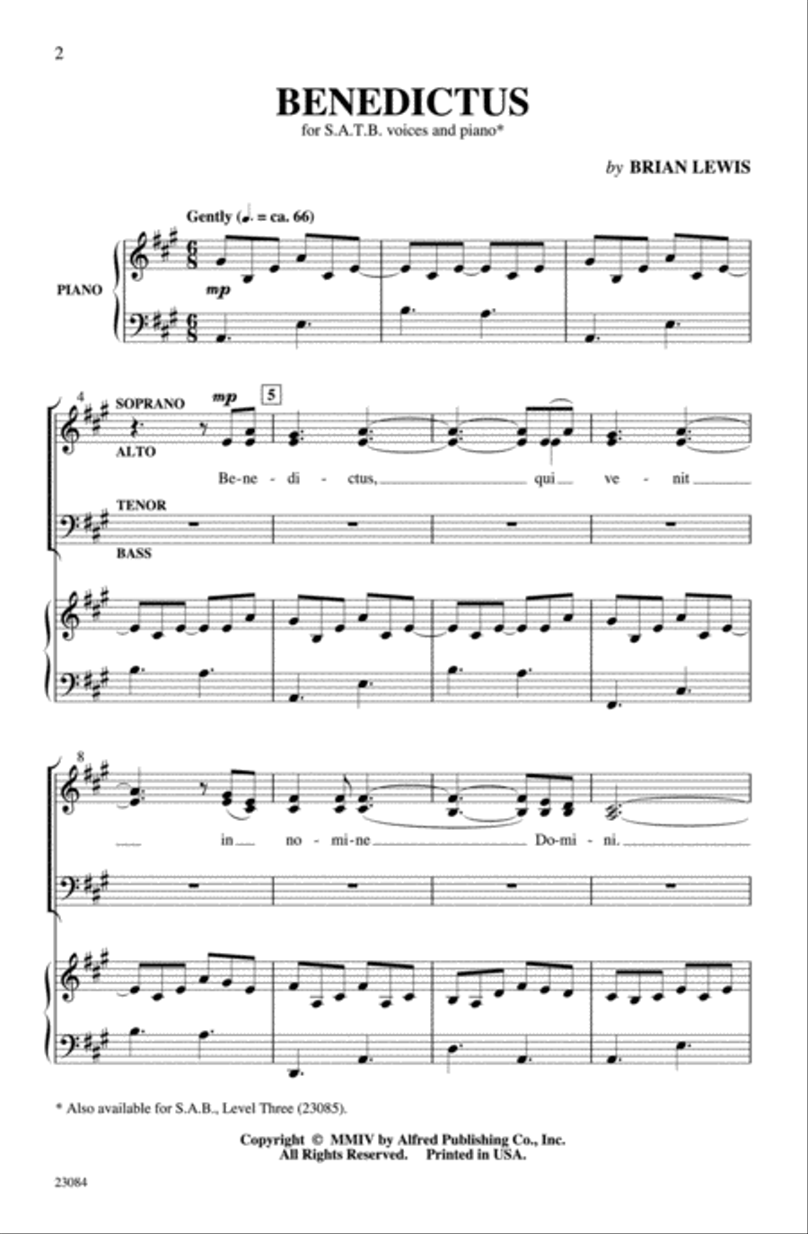 Benedictus Benedictus 4-Part scores gallery preview page 9