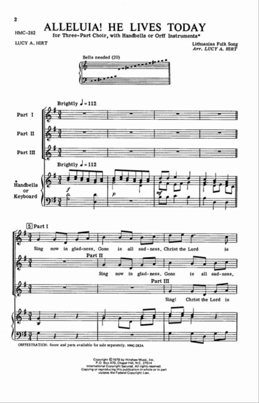 Alleluia! He Lives Today Alleluia! He Lives Today 3-Part scores gallery preview page 2