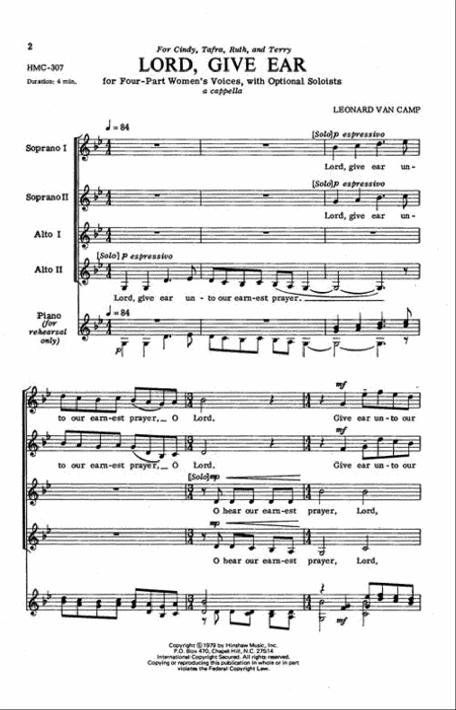 Lord, Give Ear Lord, Give Ear Choir scores gallery preview page 2
