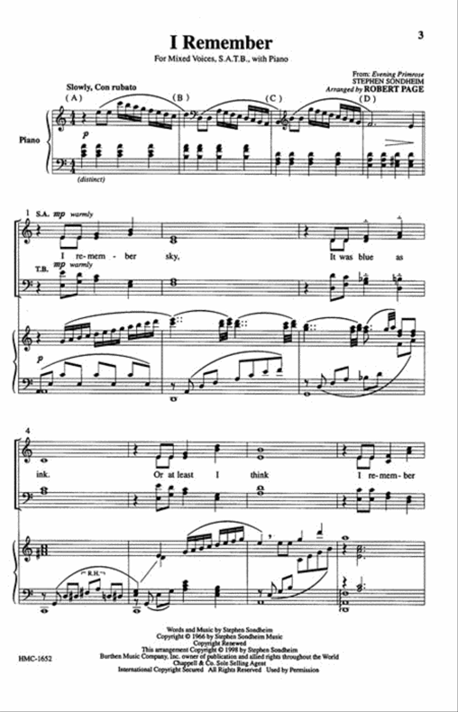 I Remember I Remember 4-Part scores gallery preview page 2