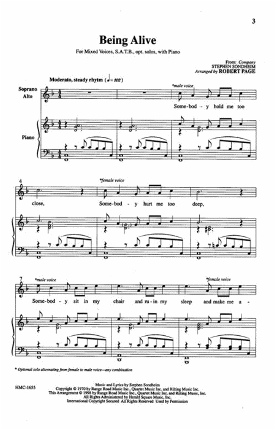 Being Alive Being Alive 4-Part scores gallery preview page 2
