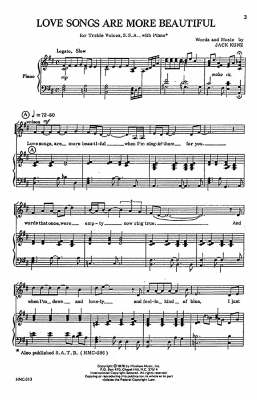 Love Songs Are More Beautiful SSA scores gallery preview page 2