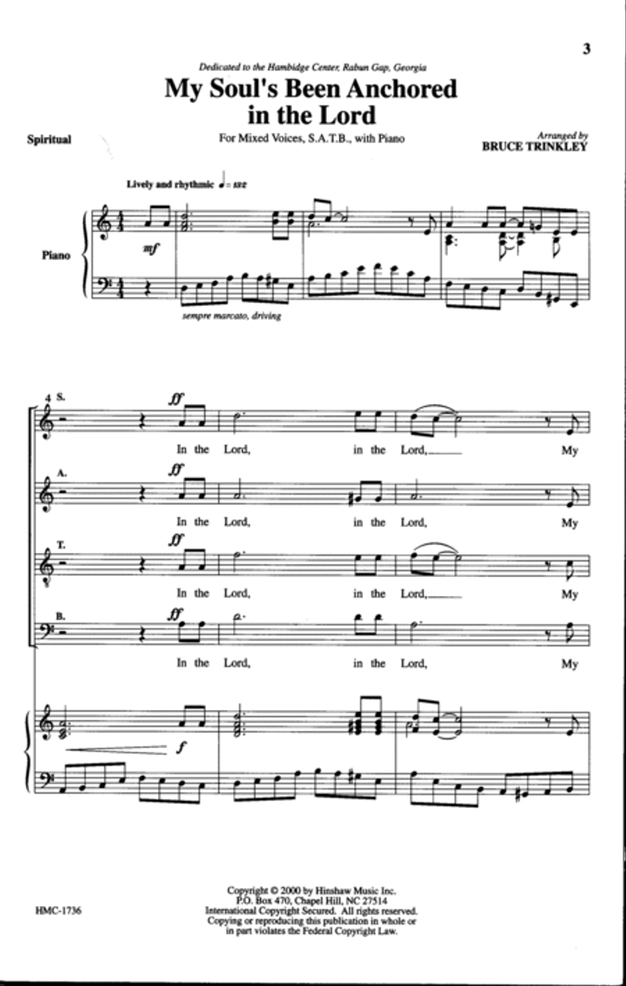 My Soul's Been Anchored in the Lord 4-Part scores gallery preview page 2