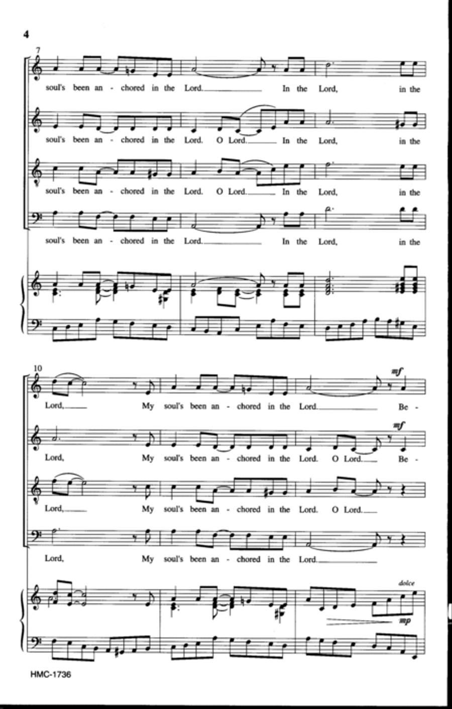 My Soul's Been Anchored in the Lord 4-Part scores gallery preview page 3