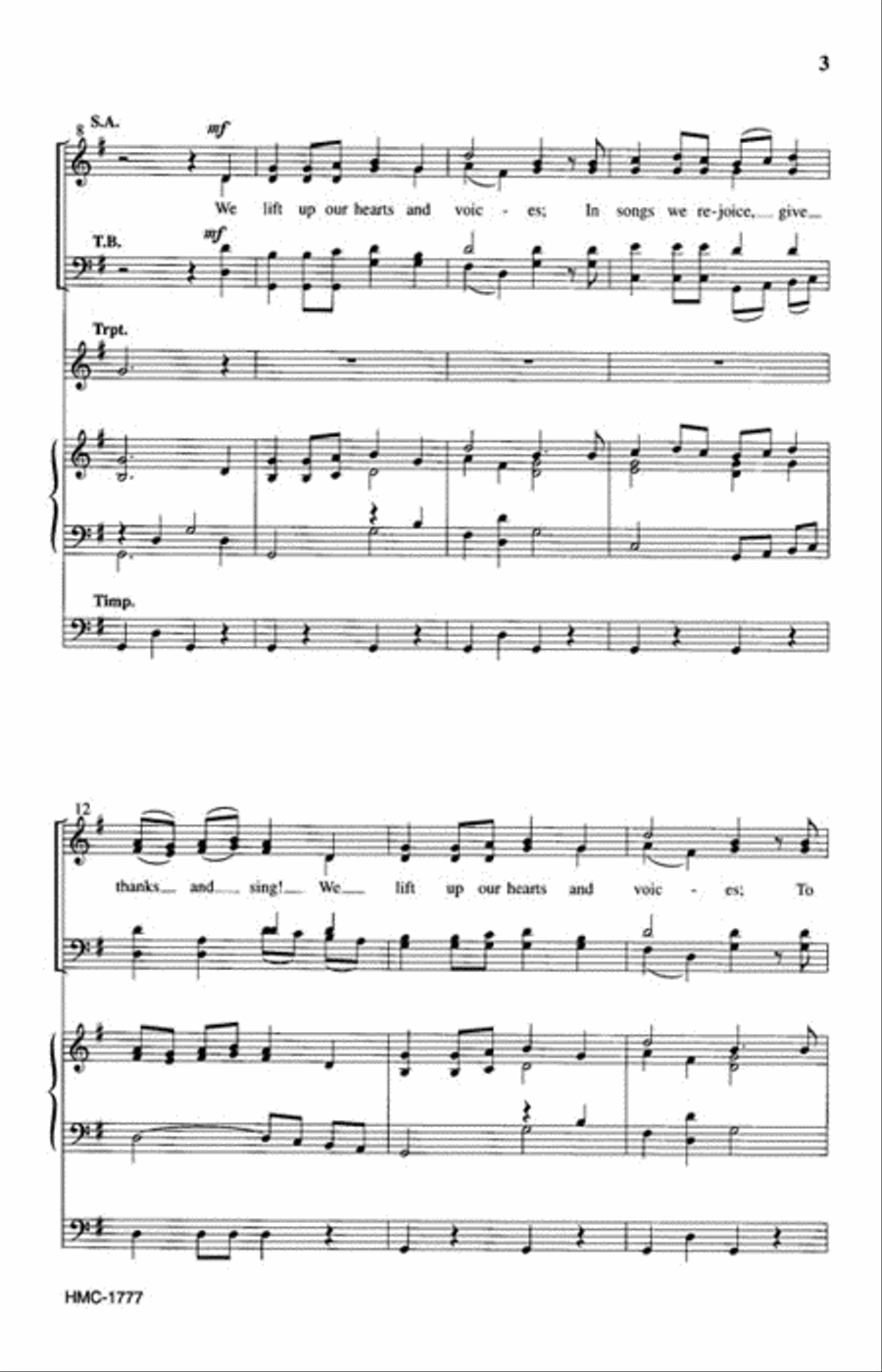 We Lift Up Our Hearts and Voices 4-Part scores gallery preview page 3
