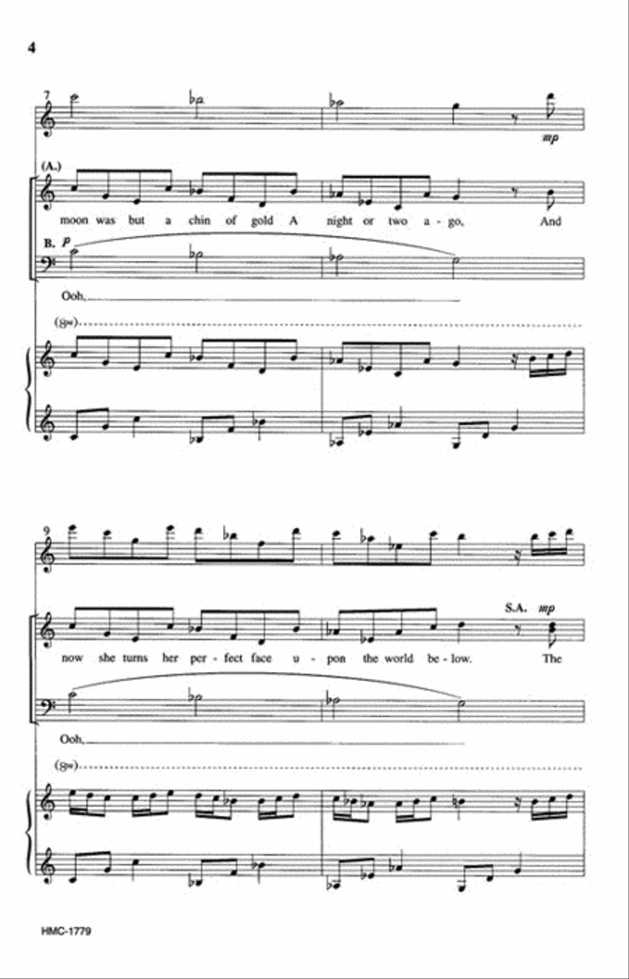 The Moon Was But A Chin Of Gold Choir - Sheet Music page 3