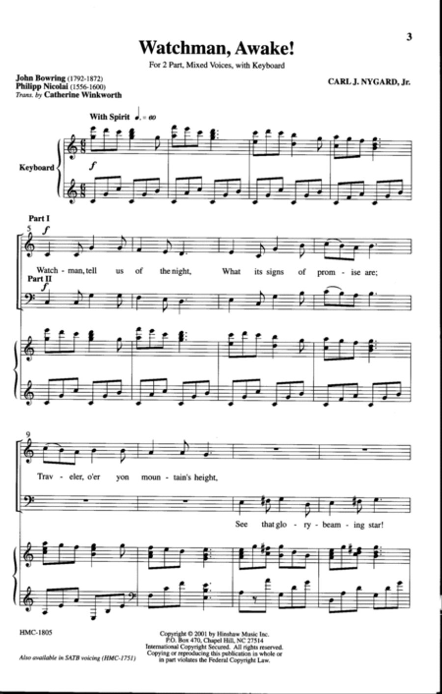 Watchman, Awake! Watchman, Awake! 2-Part scores gallery preview page 2