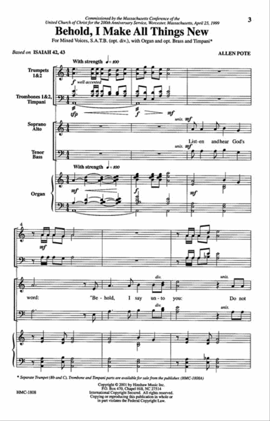 Behold, I Make All Things New Choir scores gallery preview page 2