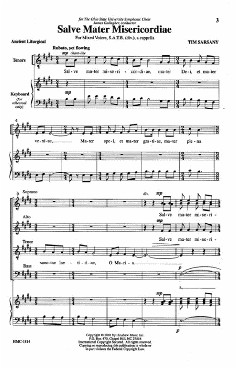 Salve Mater Misericordiae Choir scores gallery preview page 2