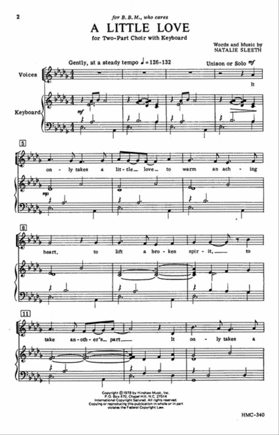 A Little Love A Little Love 2-Part scores gallery preview page 2