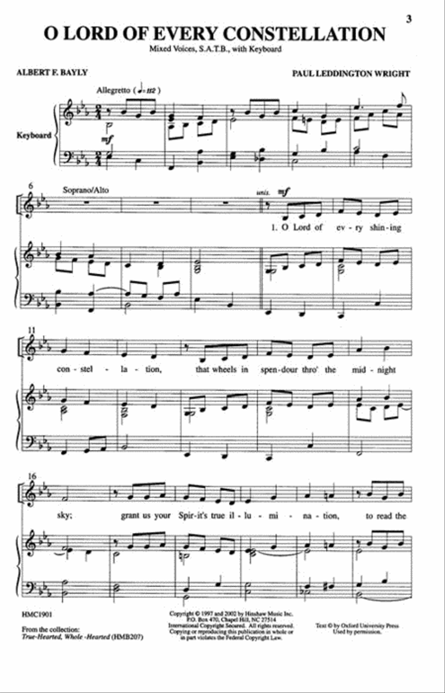 O Lord Of Every Constellation 4-Part scores gallery preview page 2