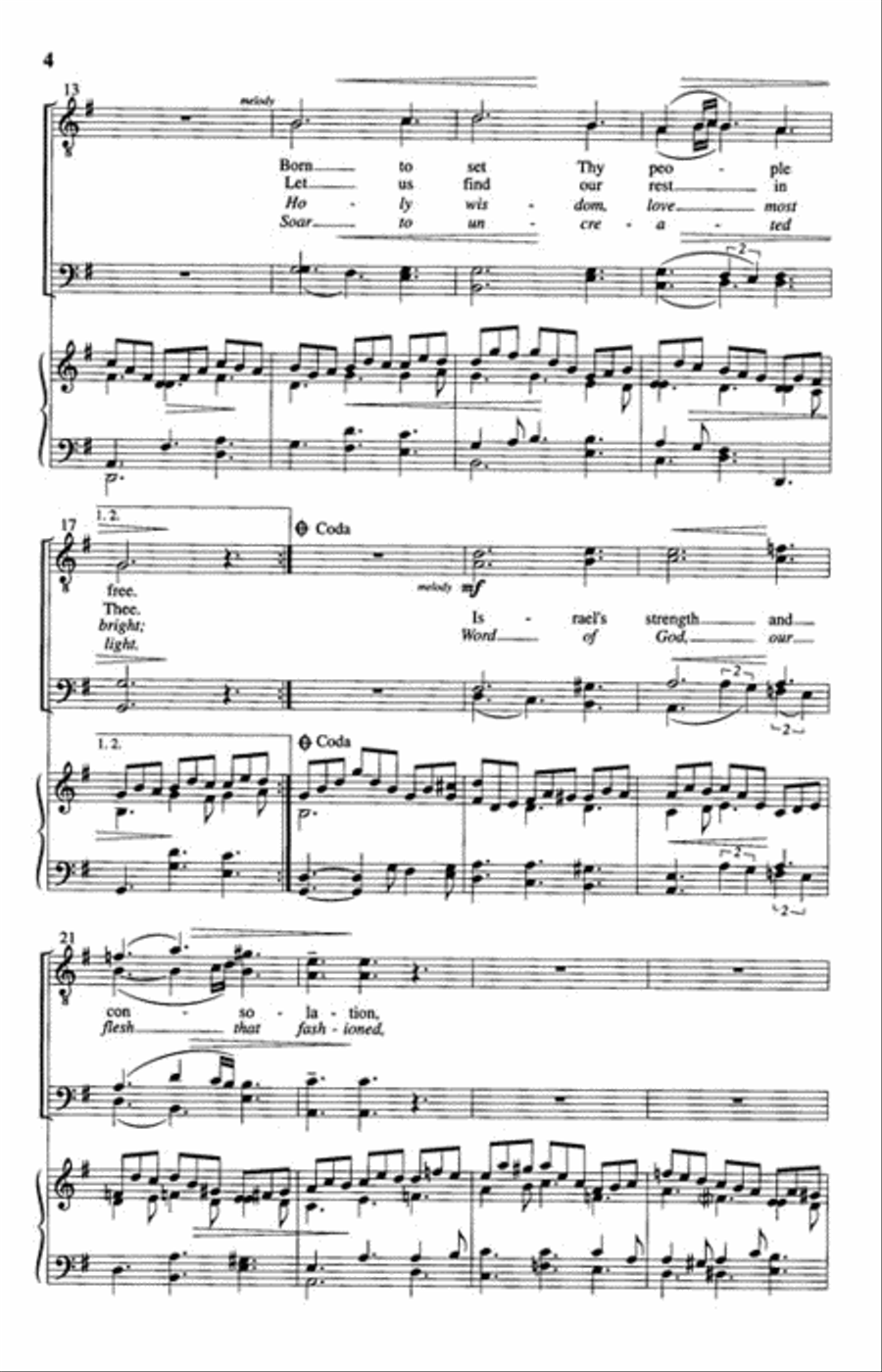 Come, Thou Long Expected Jesus TTBB scores gallery preview page 3