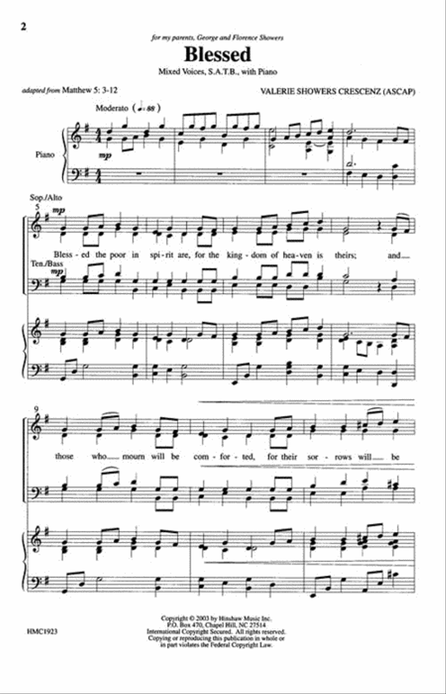Blessed Blessed 4-Part scores gallery preview page 2
