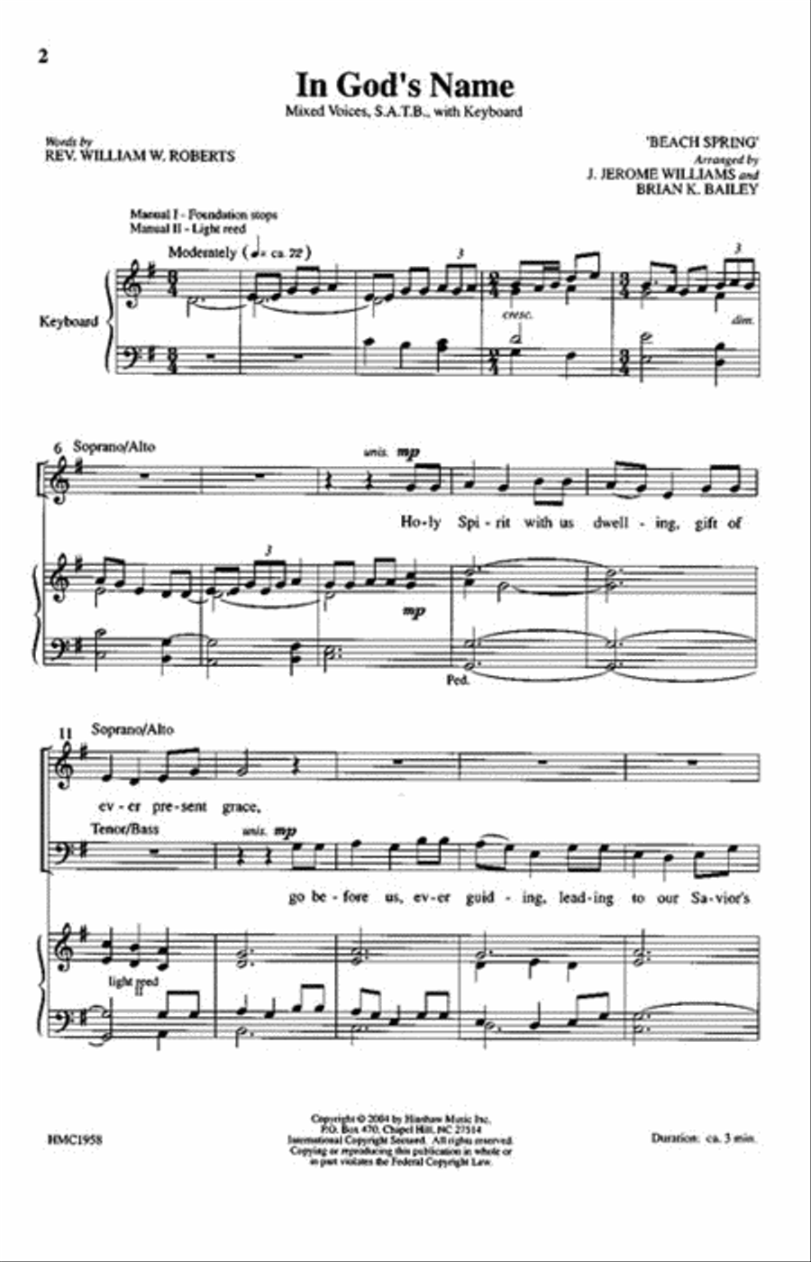 In God's Name In God's Name 4-Part scores gallery preview page 2