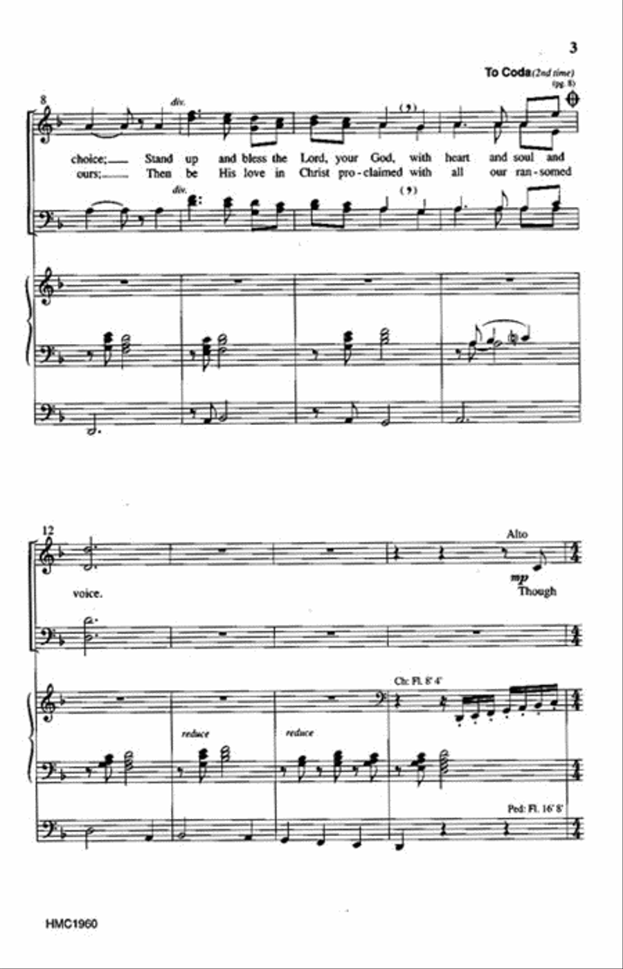 Stand Up and Bless the Lord 4-Part scores gallery preview page 3