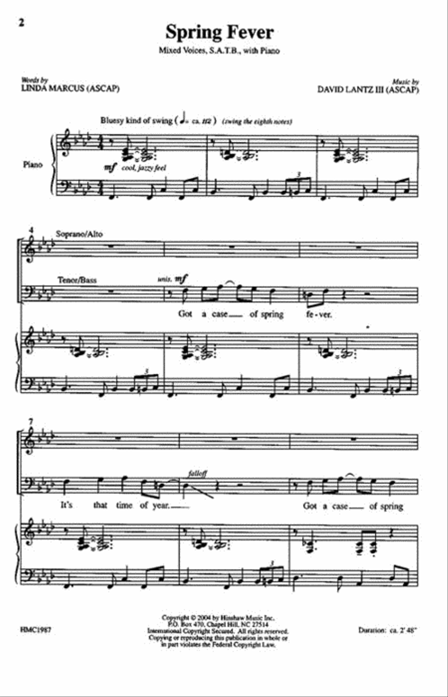 Spring Fever Spring Fever 4-Part scores gallery preview page 2