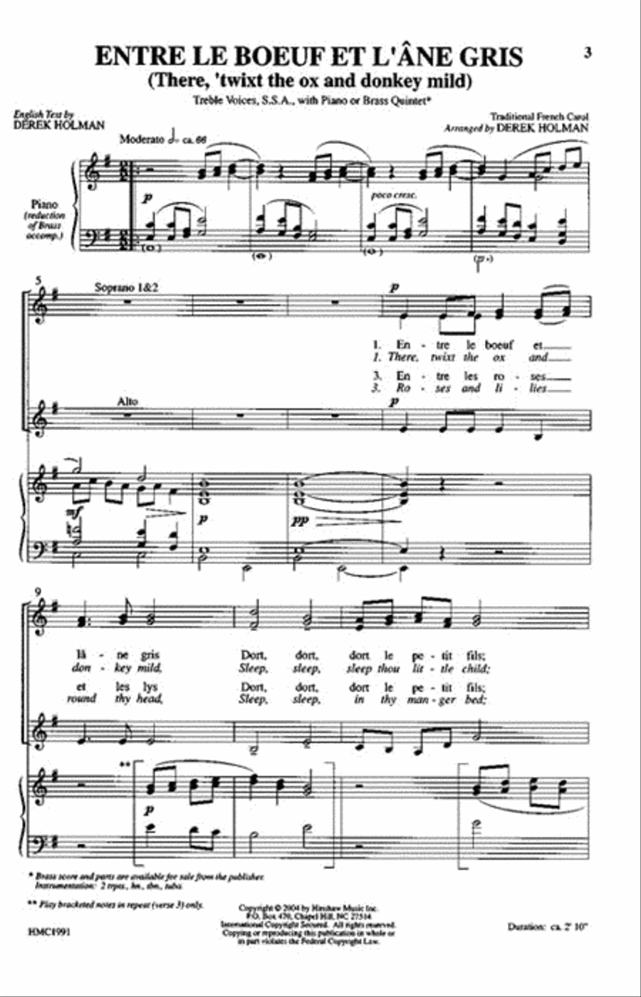 Entre Le Boeuf Et Lane Gris (there Twixt The Ox . . .) SSA scores gallery preview page 2