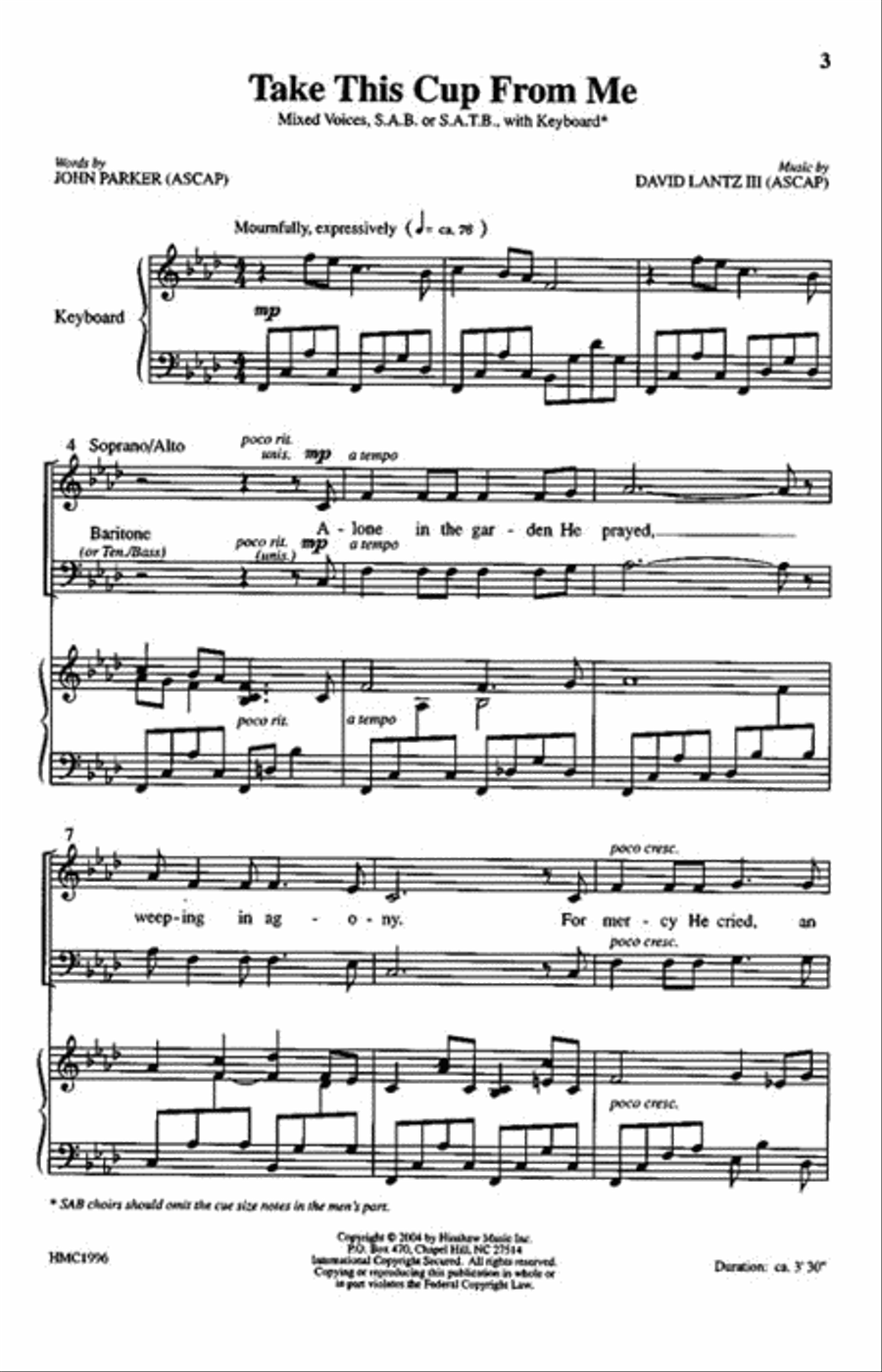 Take This Cup From Me Take This Cup From Me Choir scores gallery preview page 2
