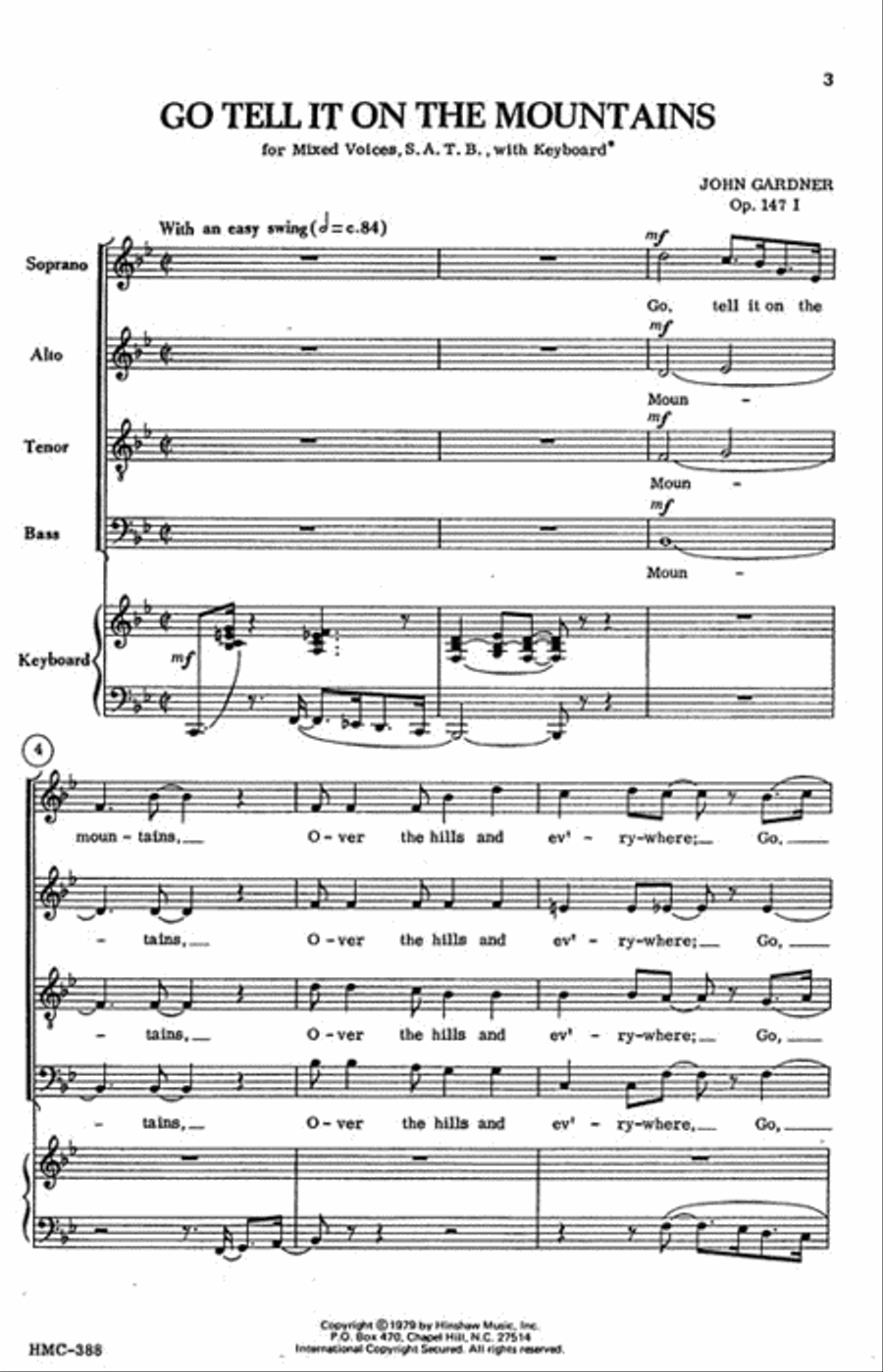 Go Tell It On the Mountain 4-Part scores gallery preview page 2