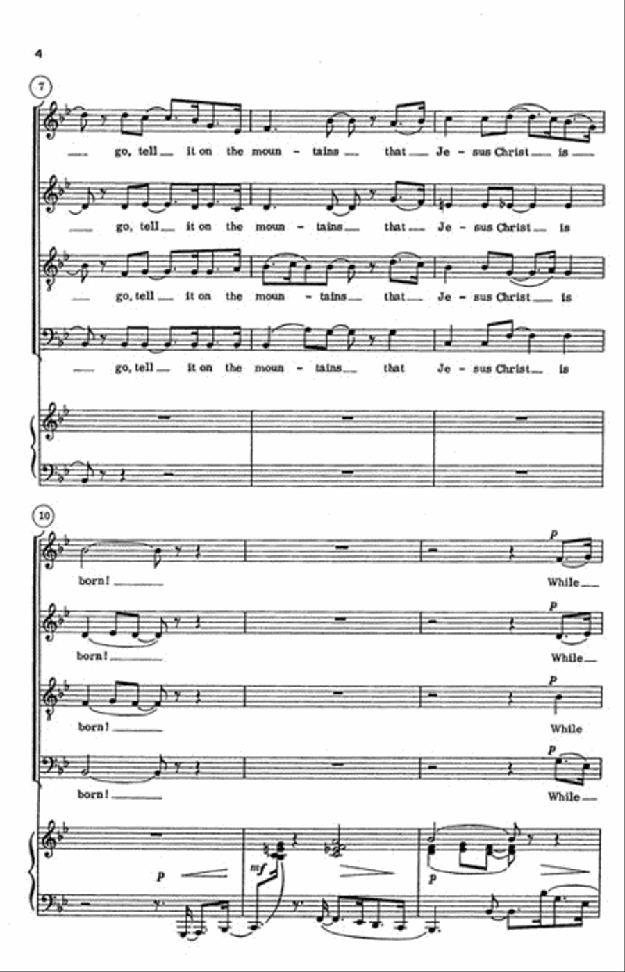 Go Tell It On the Mountain 4-Part scores gallery preview page 3