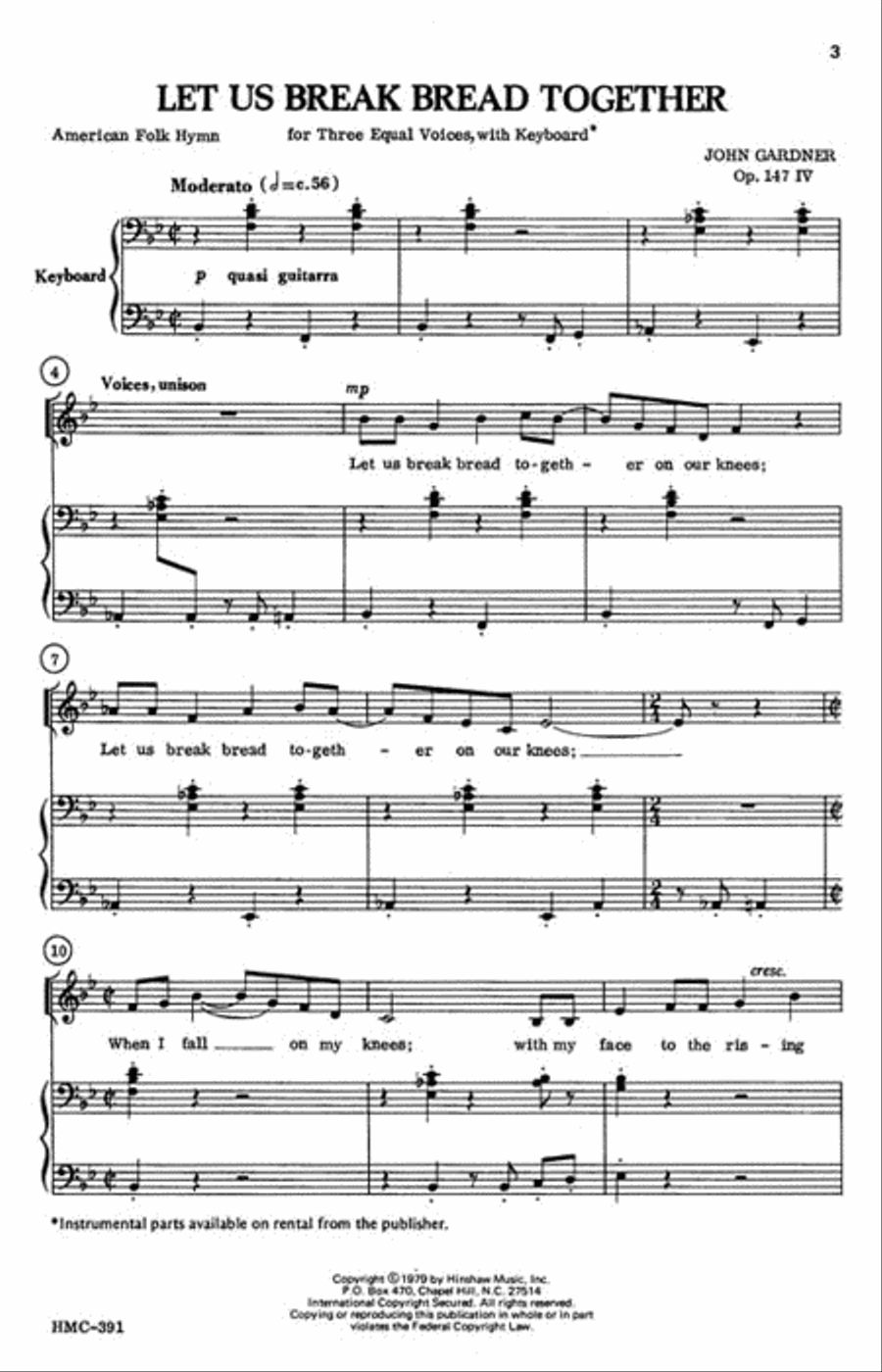 Let Us Break Bread Together Choir scores gallery preview page 2