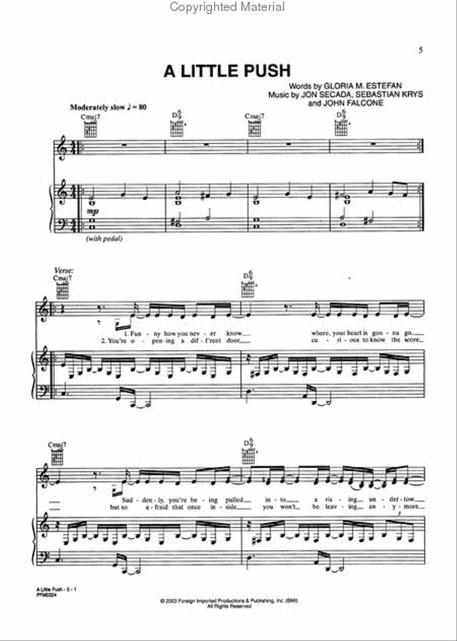 Gloria Estefan -- Unwrapped Piano, Vocal, Guitar scores gallery preview page 2
