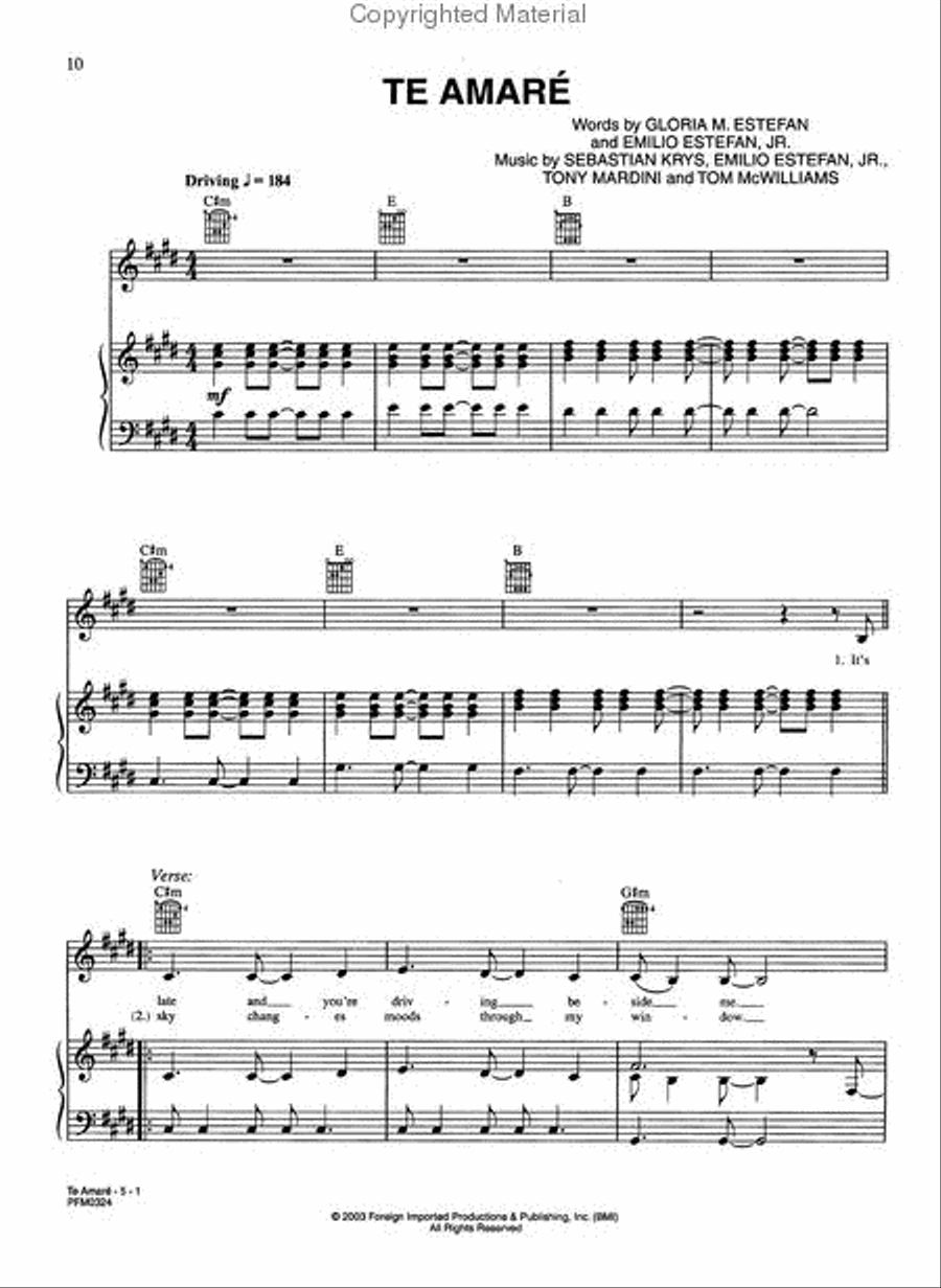 Gloria Estefan -- Unwrapped Piano, Vocal, Guitar scores gallery preview page 3