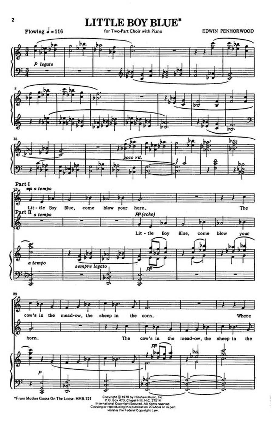Little Boy Blue Choir - Sheet Music page 2