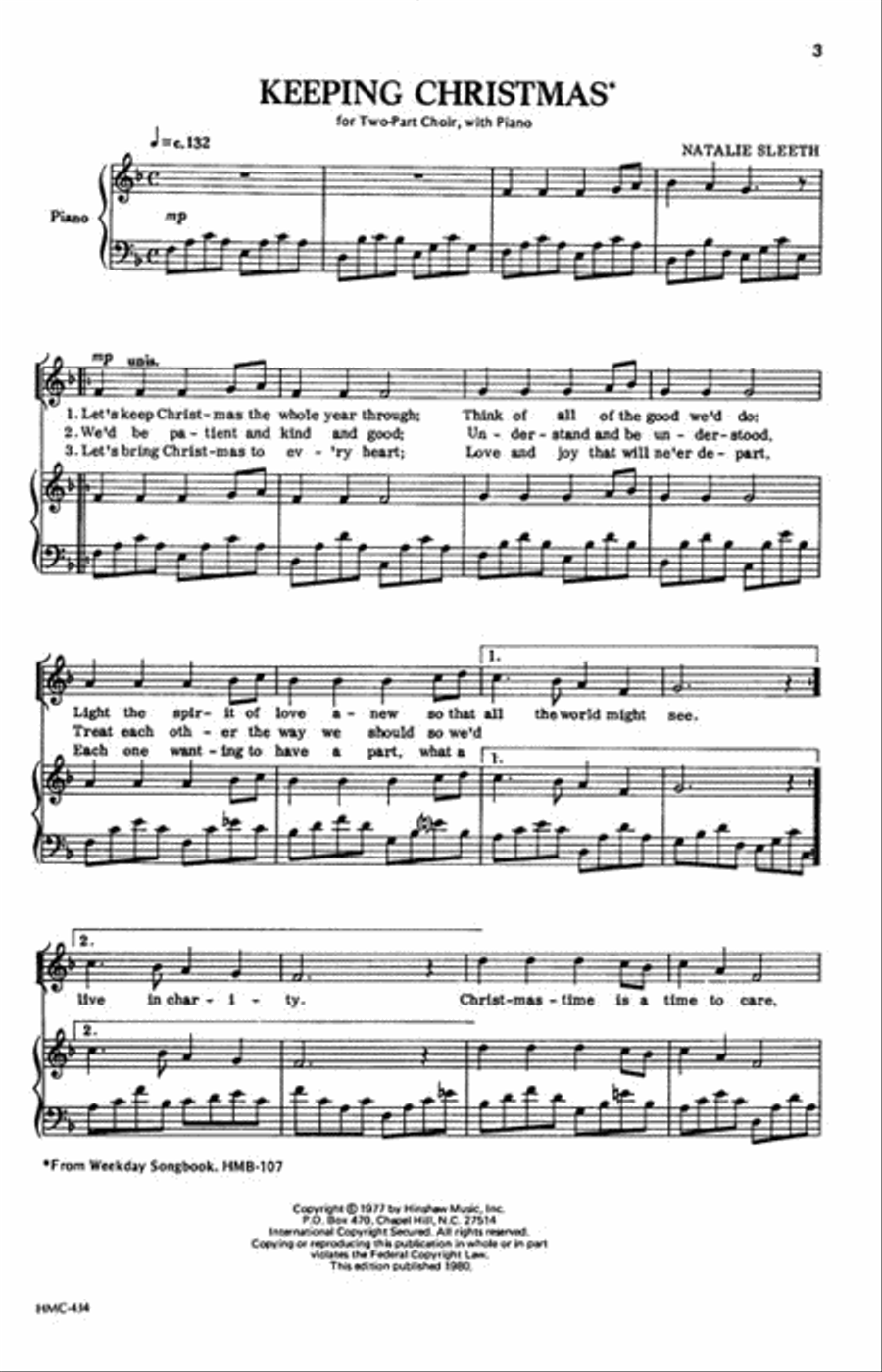 Keeping Christmas Keeping Christmas 2-Part scores gallery preview page 2