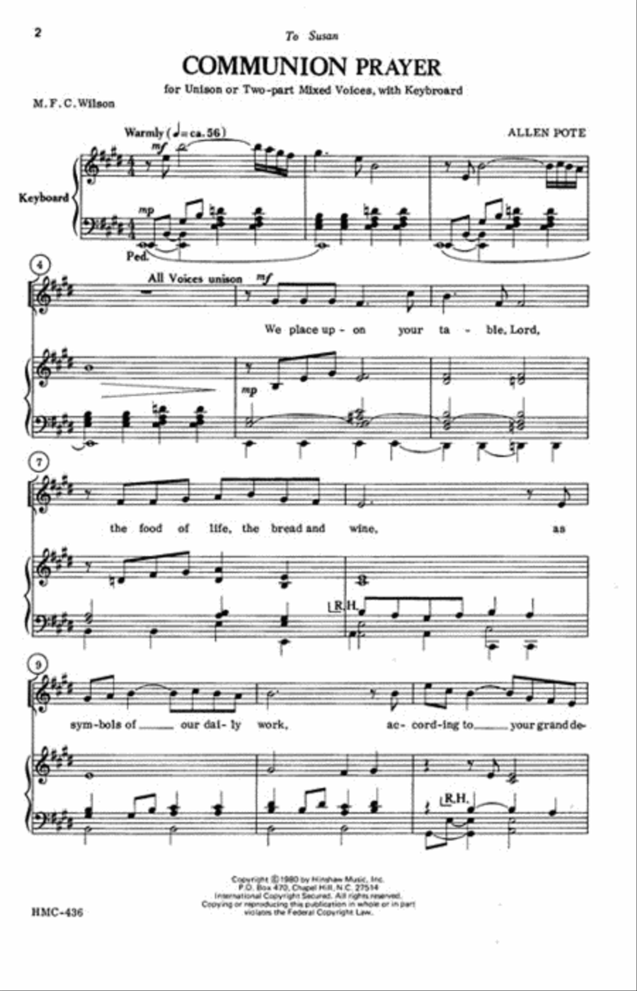 Communion Prayer Communion Prayer Choir scores gallery preview page 2