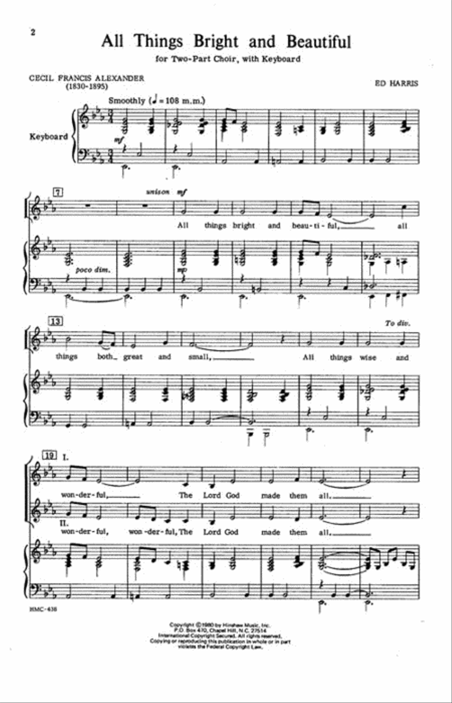 All Things Bright and Beautiful 2-Part scores gallery preview page 2