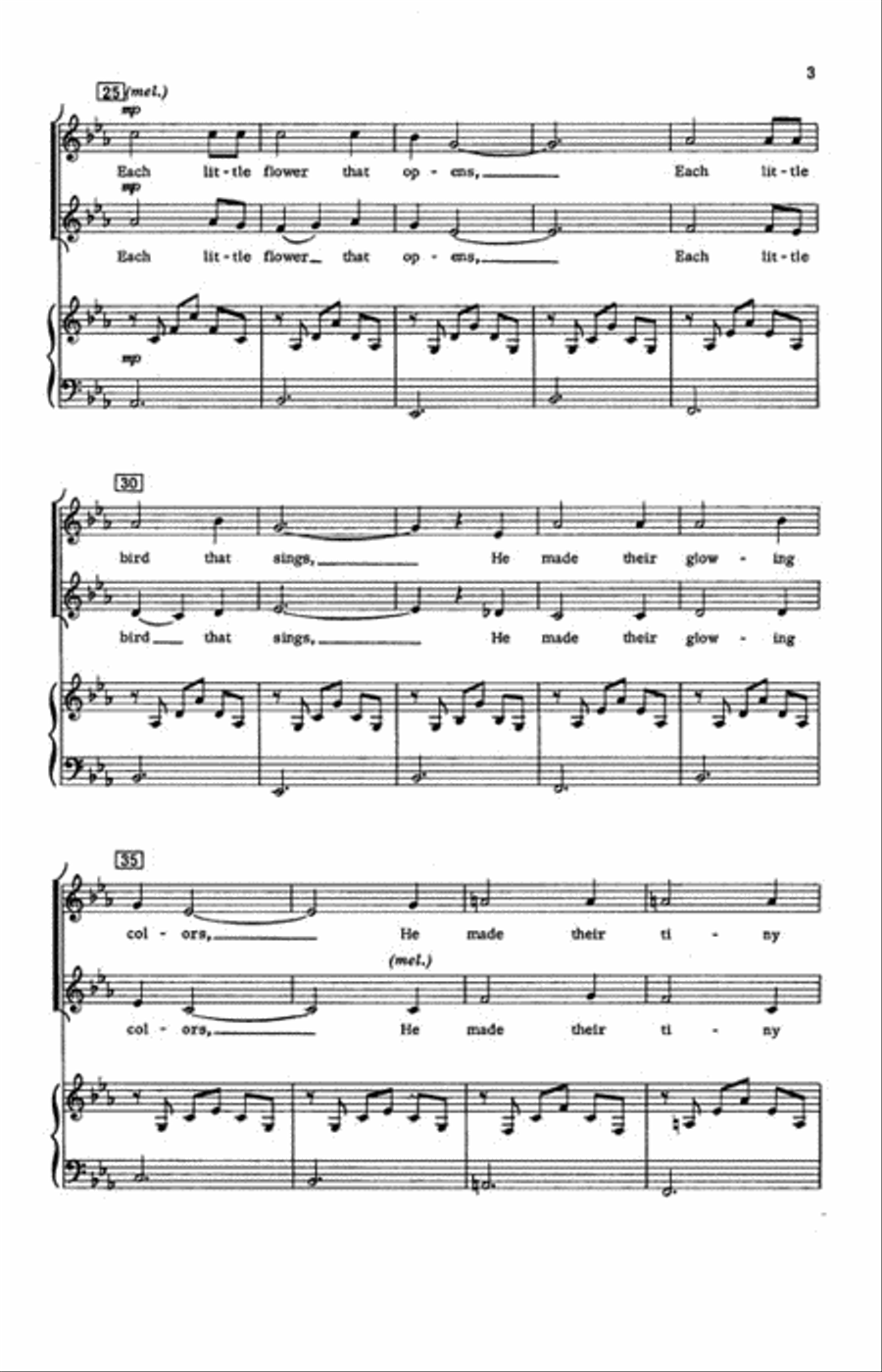 All Things Bright and Beautiful 2-Part scores gallery preview page 3