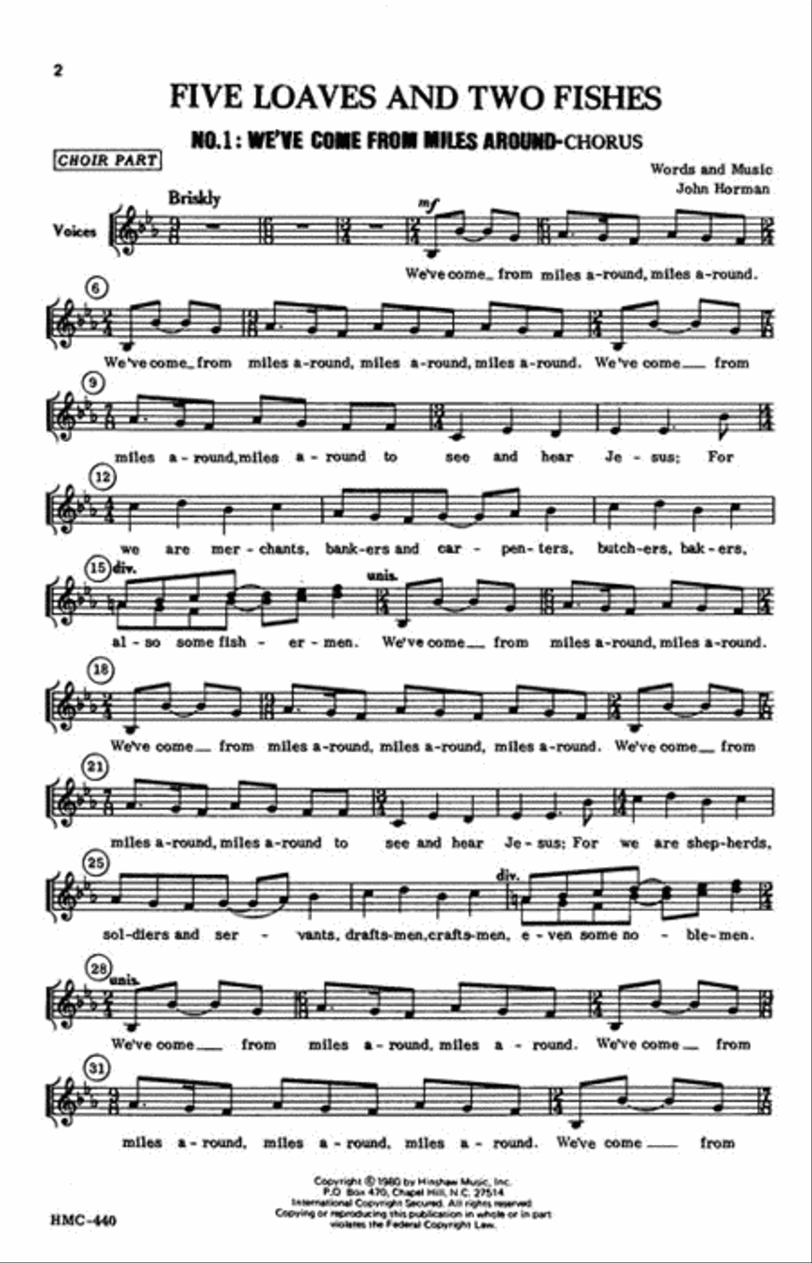 Five Loaves And Two Fishes-choral Part Only Choir scores gallery preview page 2