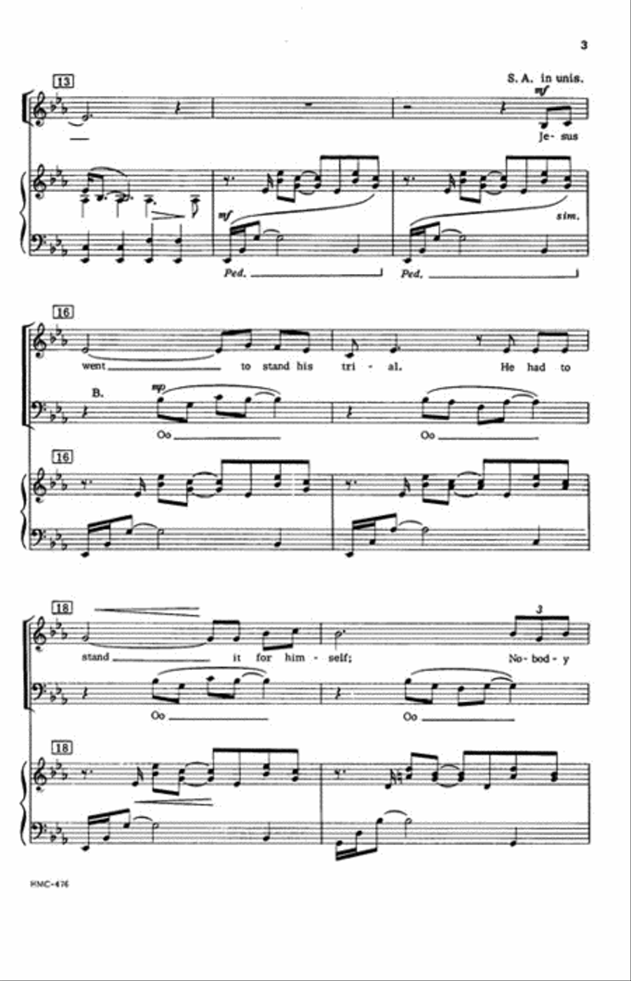 Lonesome Valley 3-Part - Sheet Music page 3
