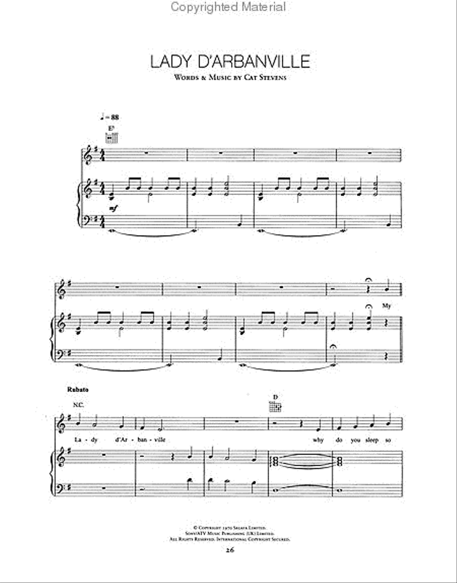 The Very Best of Cat Stevens Piano, Vocal, Guitar scores gallery preview page 4