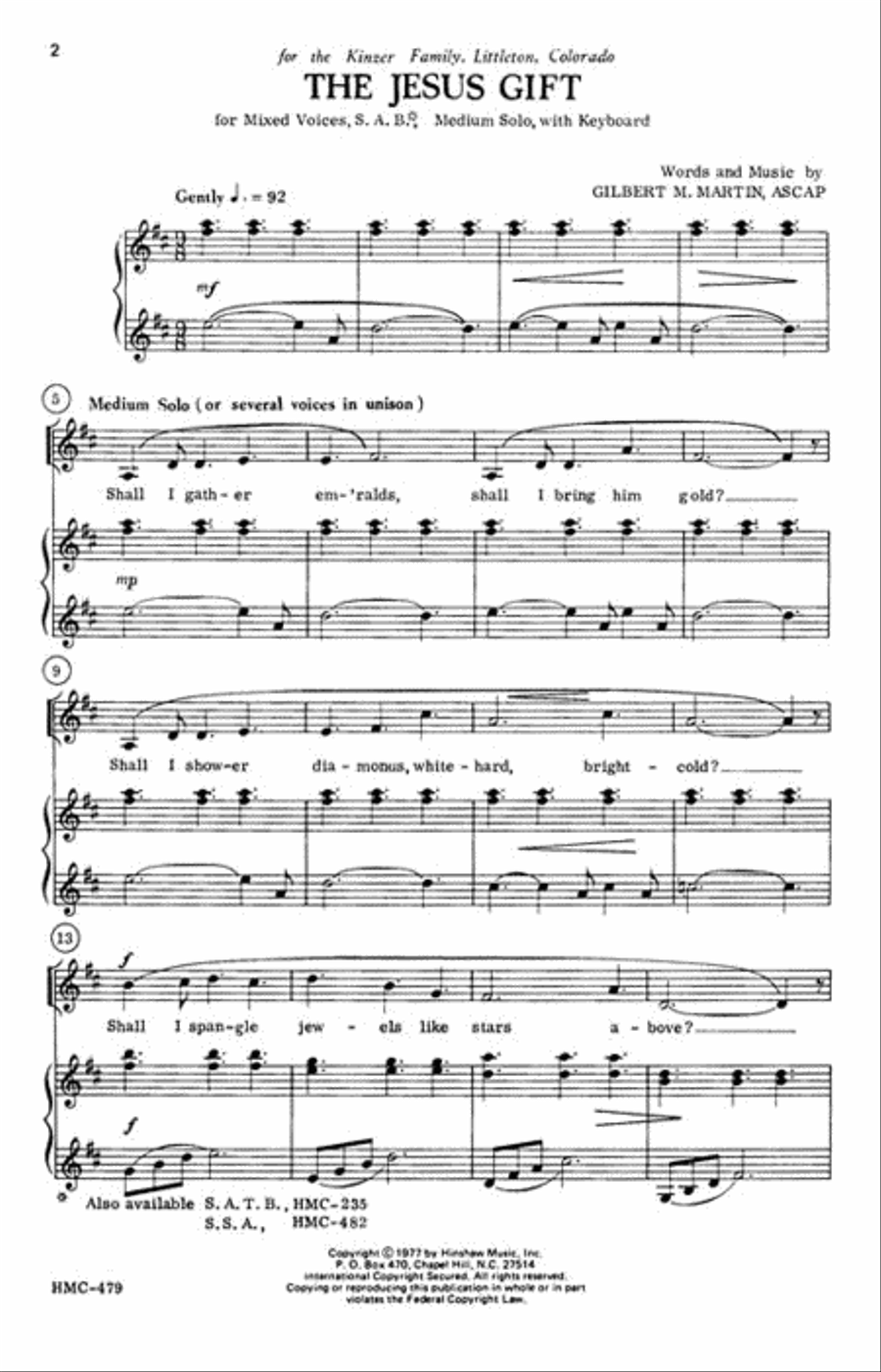 The Jesus Gift The Jesus Gift 3-Part scores gallery preview page 2