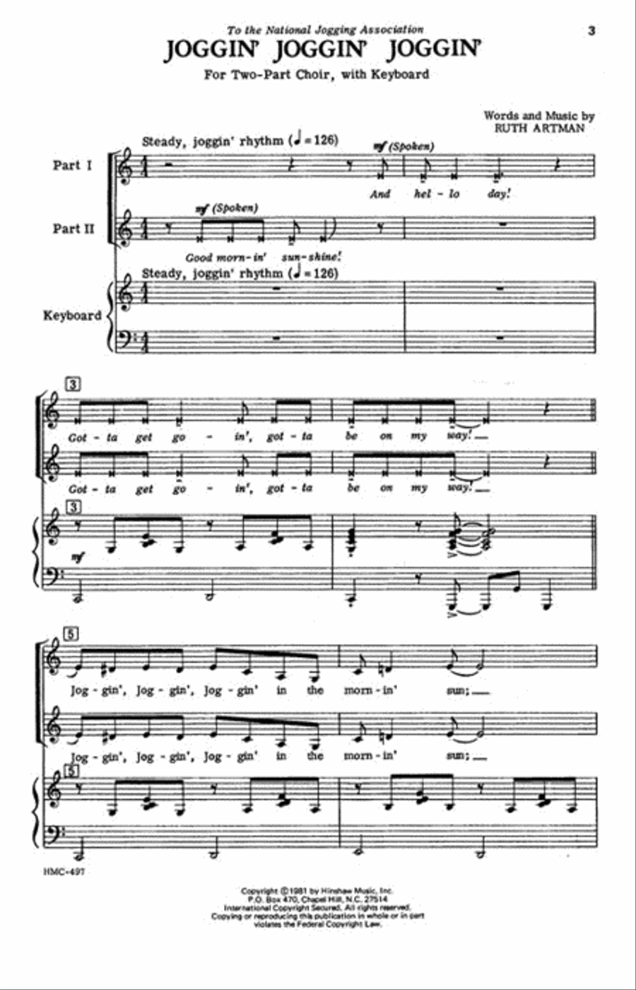 Joggin' Joggin' Joggin' Joggin' Joggin' Joggin' Choir scores gallery preview page 2