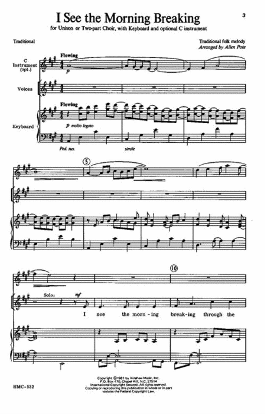 I See The Morning Breaking Choir scores gallery preview page 2