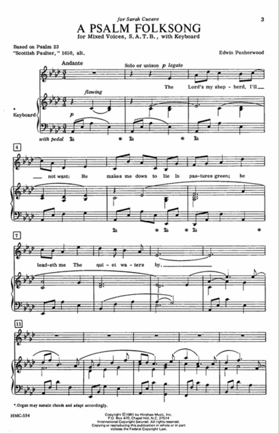 A Psalm Folksong A Psalm Folksong 4-Part scores gallery preview page 2