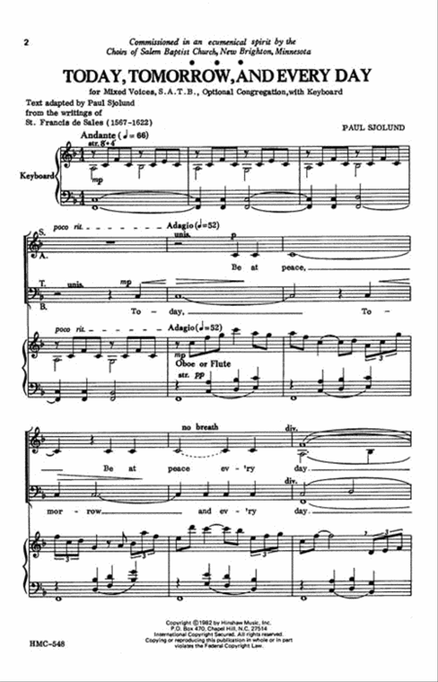 Today, Tomorrow, and Every Day 4-Part scores gallery preview page 2
