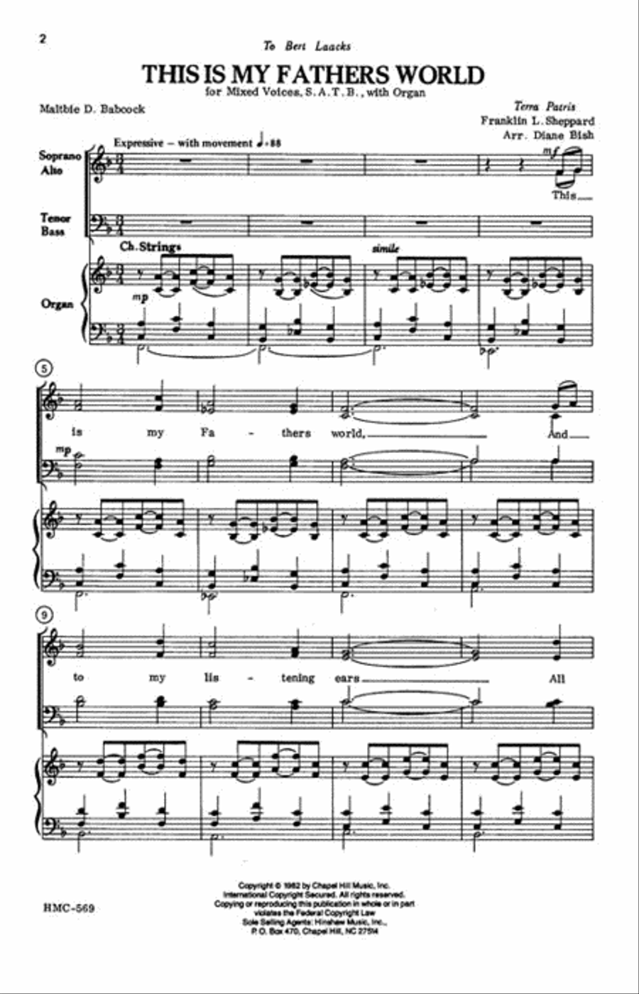This Is My Fathers World This Is My Fathers World 4-Part scores gallery preview page 2