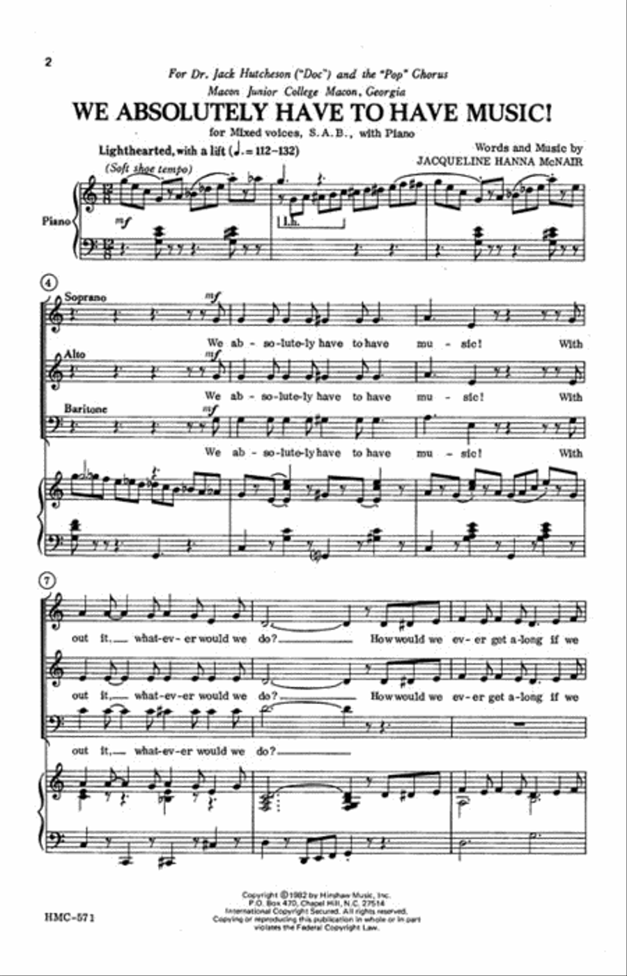 We Absolutely Have To Have Music! 3-Part scores gallery preview page 2