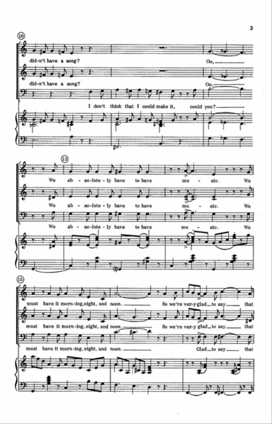 We Absolutely Have To Have Music! 3-Part scores gallery preview page 3