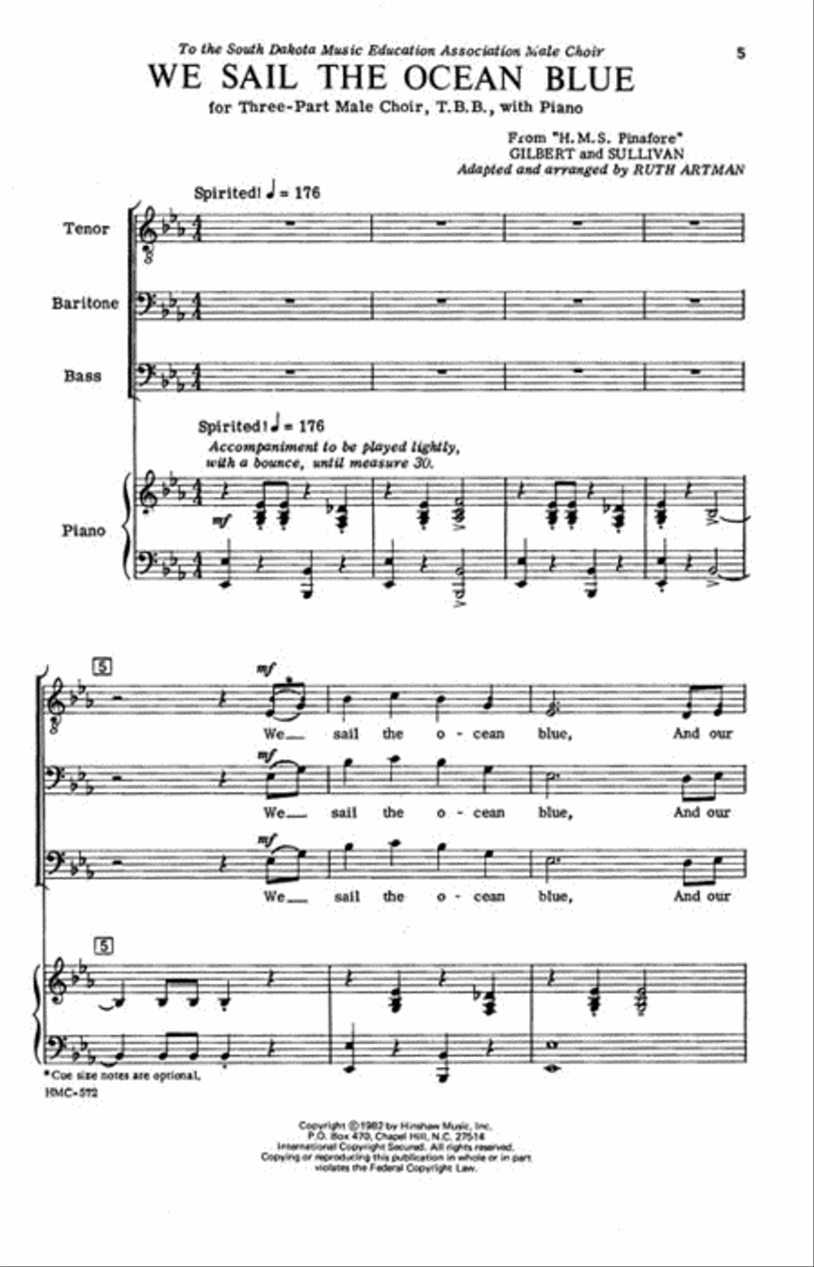 We Sail The Ocean Blue We Sail The Ocean Blue 3-Part scores gallery preview page 2