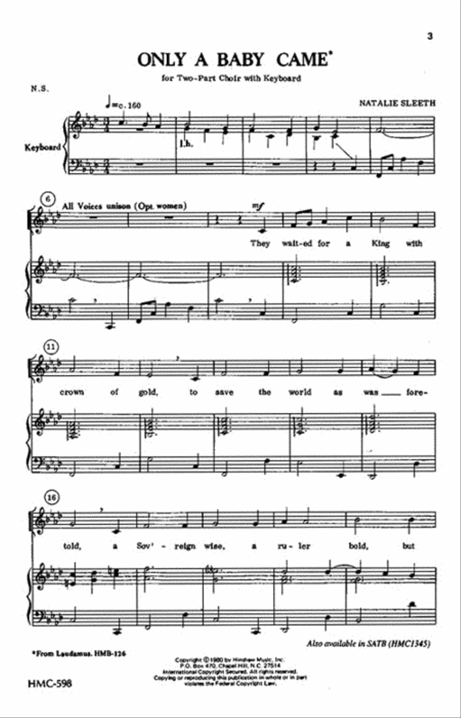 Only a Baby Came Only a Baby Came Choir scores gallery preview page 2