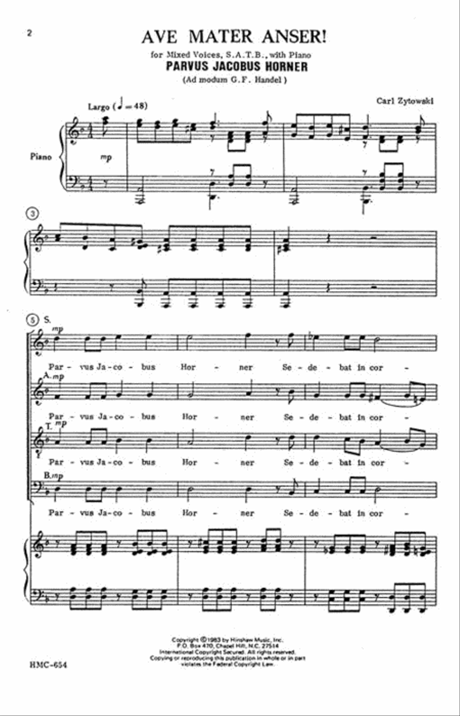 Parvus Jacobus Horner Parvus Jacobus Horner 4-Part scores gallery preview page 2